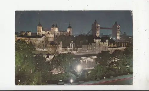 BF32656 the tower at night london uk front/back image