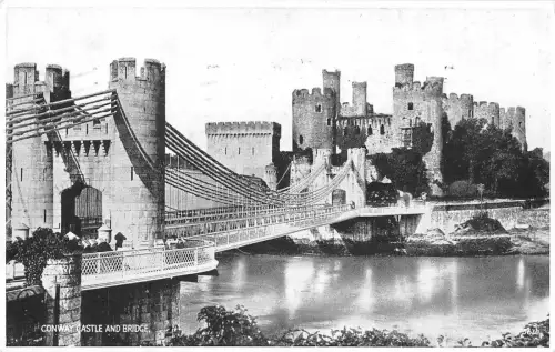 uk38841 conway castle and bridge wales real photo uk lot 19 uk