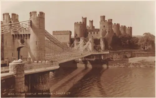 uk38849 conway castle and bridge wales real photo uk lot 19 uk
