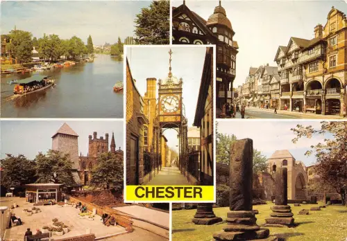 B87099 chester river dee the clock on eastgate uk