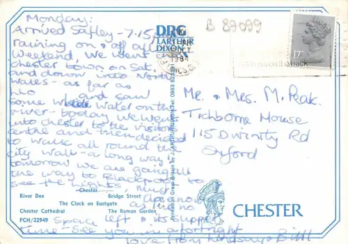 B87099 chester river dee the clock on eastgate uk