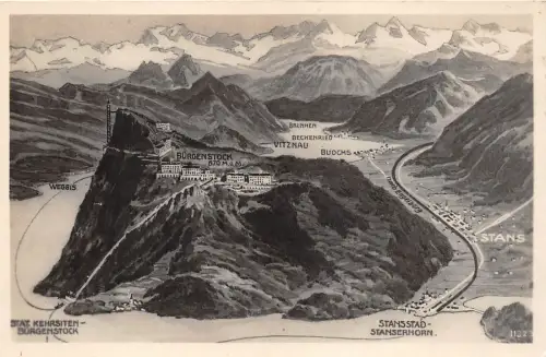 B37446 Burgenstock Karte Cartes Geographiques Schweiz