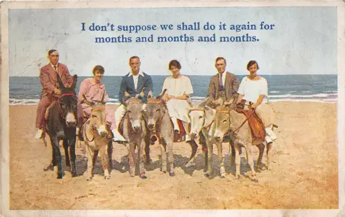 uk40181 men on donkeys uk neuheit scarborough