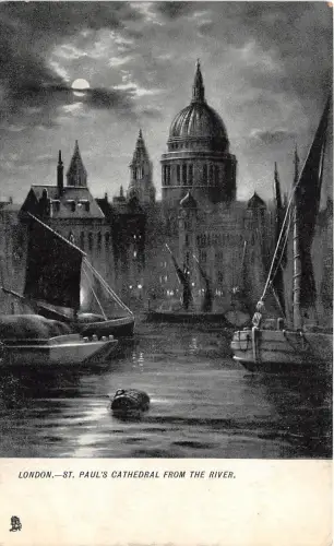 B85085 st paul s cathedral from the river ship bateaux london uk
