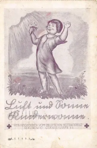 Lot255 Rotes Kreuz Mädchen mit Blume Berlin Deutschland Rotes Kreuz