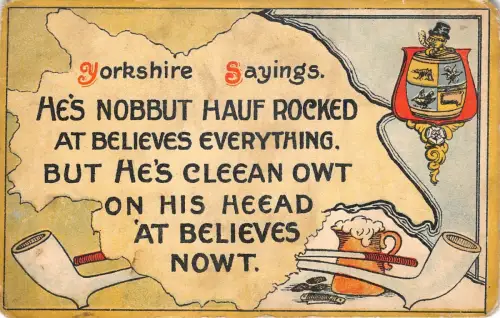 Lot354 Yorkshire Sprüche Comic Postkarte Humor UK