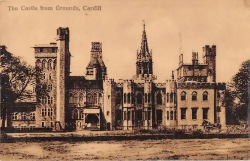 uk39423 castle from ground cardiff wales real photo uk lot 22 uk