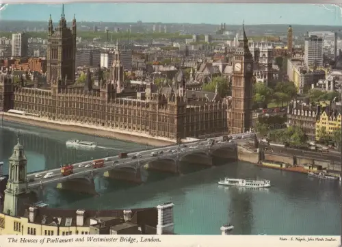 BF30567 the house of parliament and the river london UK front/back image
