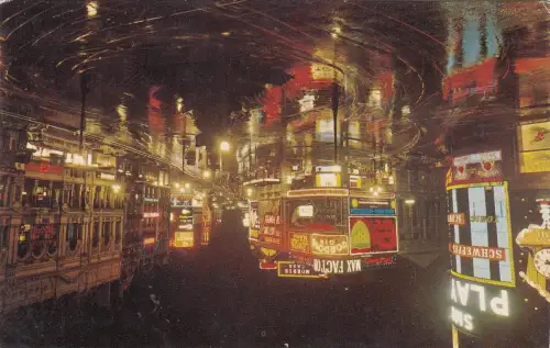 BF26281 piccadilly at night london united kingdom front/back image