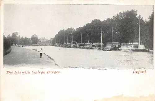 uk41378 isis with college barges oxford real photo uk