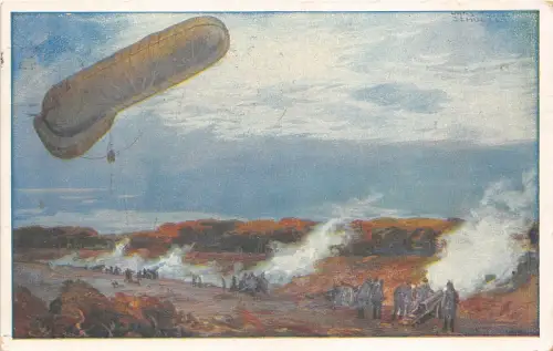 Lot109 Luftflotte Luftschiff Zeppelin Berein Deutschland Gemälde Postkarte Berlin