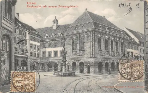 Lot104 Schweiz Basel Fischmarkt mit neuem Borsengebaude Ballen