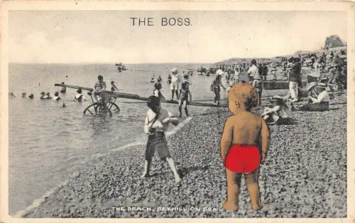 br109985 the beach bexhill on sea real photo uk novelty