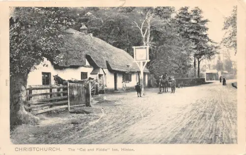uk41669 cat and fiddle inn hinton christchurch real photo uk