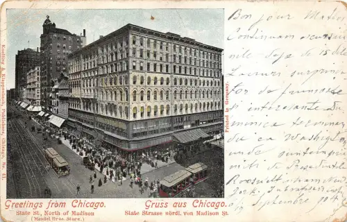 Lot282 Grüße aus Chicago State St North of Madison Tramway USA