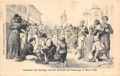 B24269 Heimkehr der Zofinger von der schlacht bei Neuenegg Schweiz