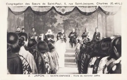B81603 sainte enfance visite du marechal joffre japan front/back image