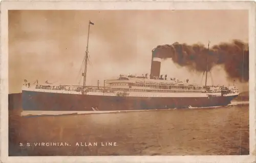 Lot262 ss virginian allan line real photo ship uk boat ship