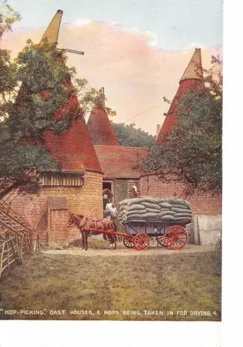 uk40215 hop picking oast houses uk maidstone kent landwirtschaft ernte