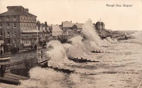 uk37430 rough sea bognor real photo uk lot 11 uk