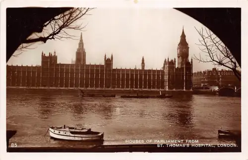 B85255 Houses of Parliament from st thomas s hospital london uk