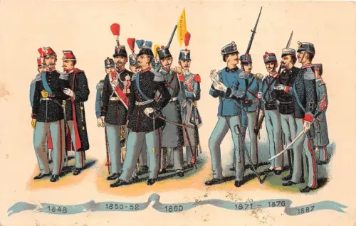 B82820 granatieri nelle varie epoche 1659-1927 militär front/back scan