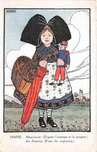 Lot326 Künstler signiert Hansi an Elsässer aus den Sticharten Folklore Frankreich