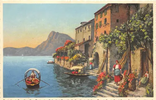 Lot 75 Lago di Lugano Gandria Gemälde Postkarte Schweiz