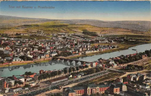 Lot 62 trier mit kaserne u moselbrücke Treves and Triers germany