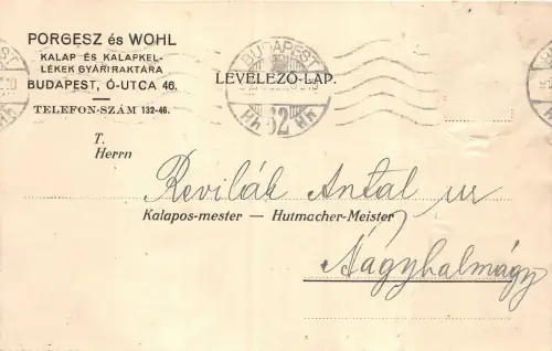 Lot273 Budapest Ungarn POSTSACHE MAGYAR POSTA porgesz wohl