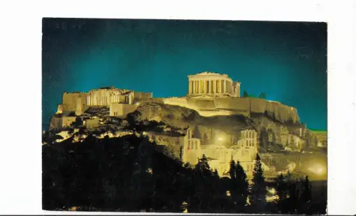 BF14916 athenes akropolis by night greece front/back image