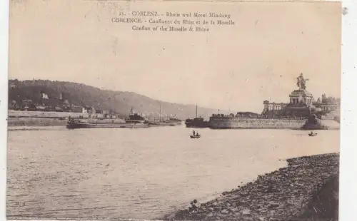 BF15943 Rhein und Mosel Denkschiff Coblenz Coblence Germany Vorder-/Rückbild