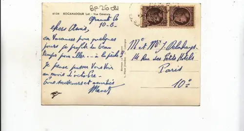 BF26081 rocamadour lot vue generale france front/back image