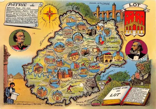 BR15831 Plan departament du Lot Map Cartes Geographiques france