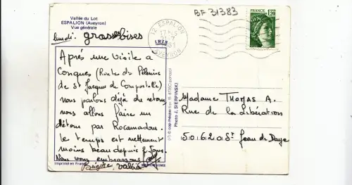 BF31383 vallee du lot espalion aveyron vue generale france front/back image
