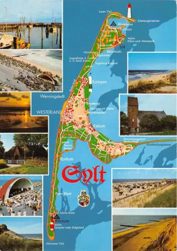 BG9835 insel sylt map cartes geographiques ganz oben germany