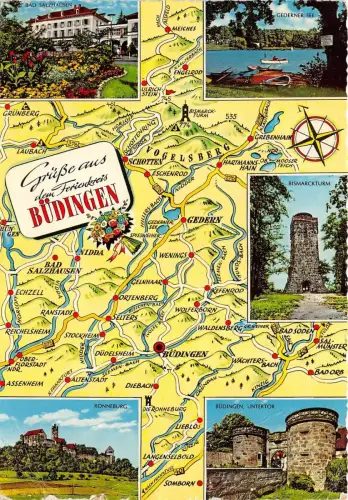 B35446 Budingen Karte Cartes Geographiques Deutschland