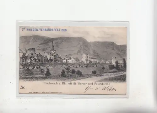 B82288 bacharach a rh mit st werner und peterskirche germany front back image
