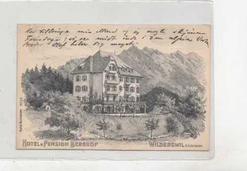 B82267 Hotel Pension Berghof Wilderswil Interlaken Schweiz Vorder Rückseite Bild