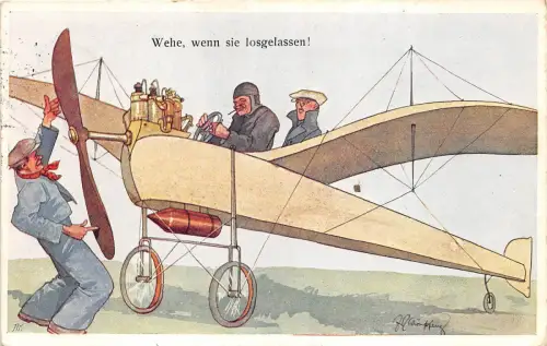 BG33215 wehe wenn sie loslassen comic germany flieger flugzeug airplane avion