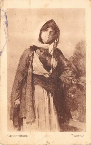 Lot196 Zigeunerin Grigorescu Tiganca Gemälde Postkarte Rumänien Sozialgeschichte