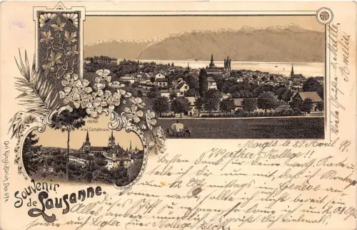 B93965 souvenir de lausanne litho schweiz