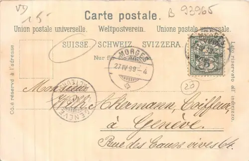 B93965 souvenir de lausanne litho schweiz