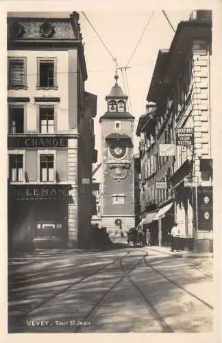 br104078 tour st jean vevey Echtfoto Schweiz Tram
