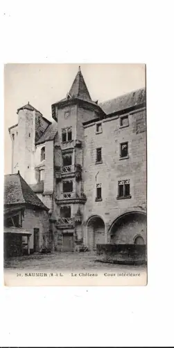 BF11358 le chateau cour interieure saumur france front/back image