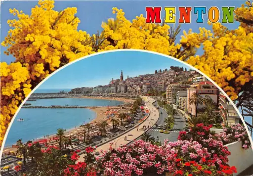 BR21700 Menton les plages et la vieille ville france