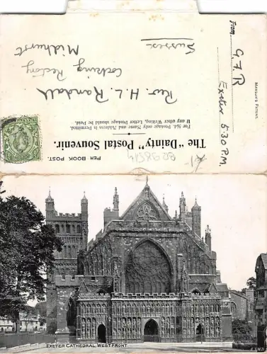 BR98514 Exeter Kathedrale Westfront Echtfoto UK