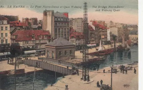 B80185 le havre le pont notre dame et quai videoq france front/back image