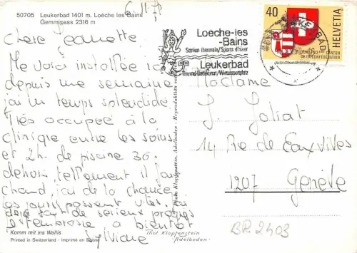 BR2403 Helvetia Leukerbad Loeche les Bains Schweiz