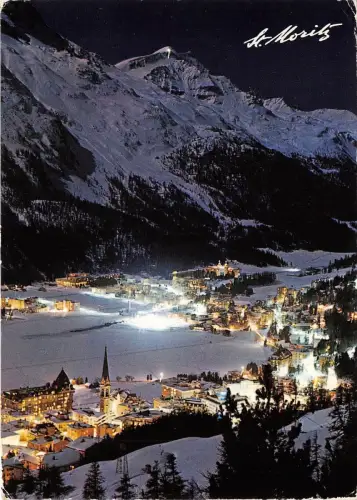 BG18093 st moritz dorf und bad bei nacht switzerland